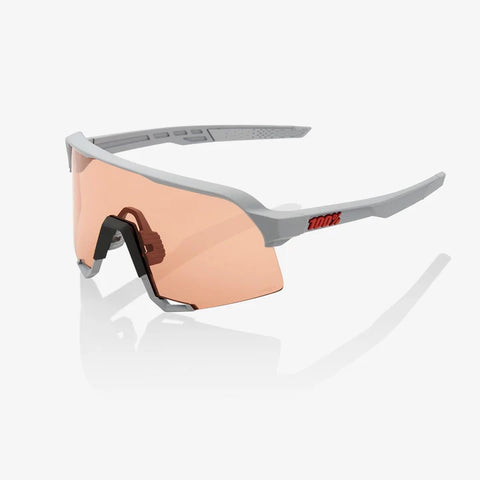 100% Sunglasses S3 Soft Tact Stone Grey Hiper Coral