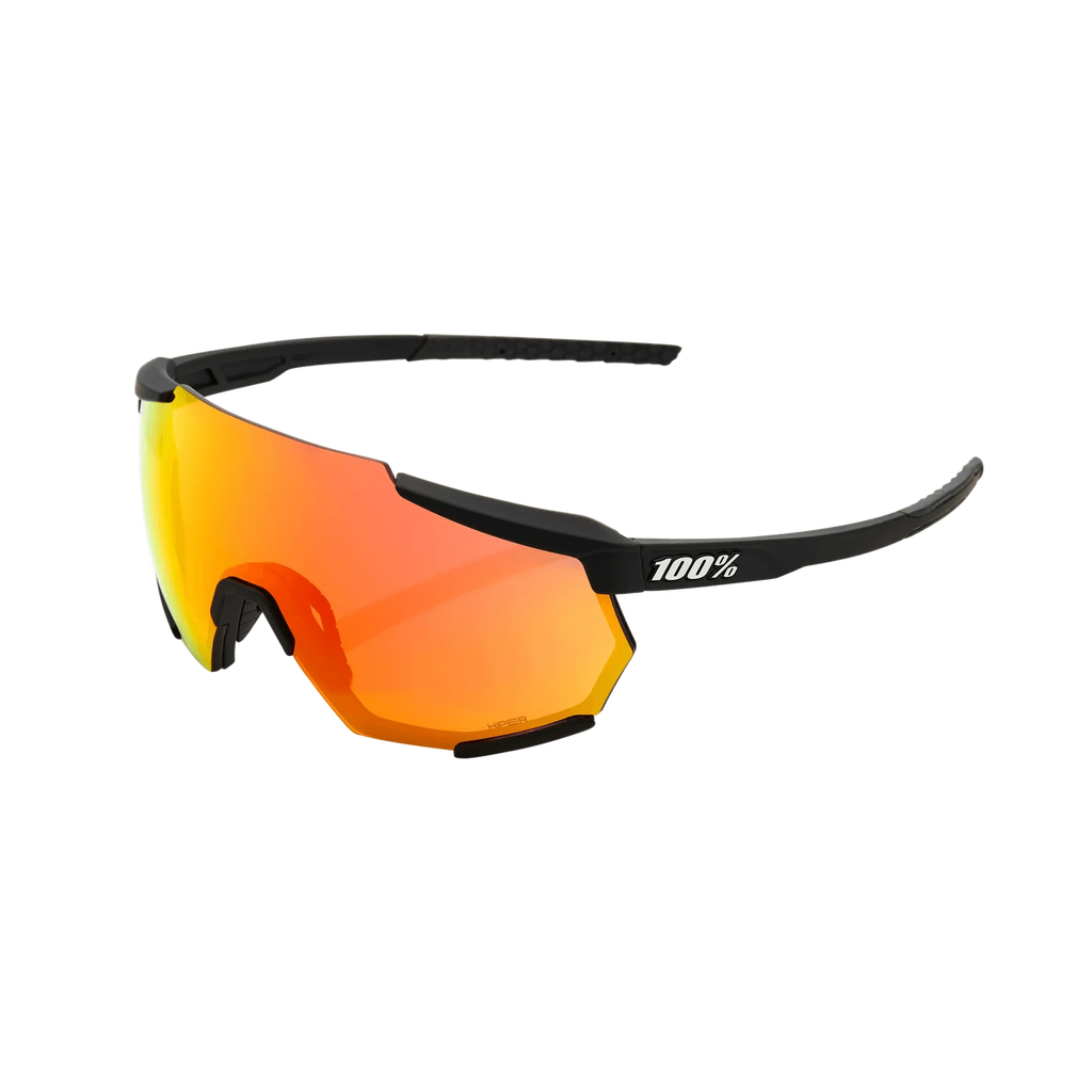 100% Sunglasses RaceTrap Soft Tact Black Hiper Red-Eyewear-Online Bicycle Shop