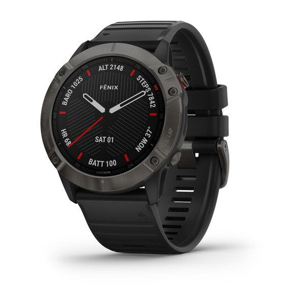 Garmin Fenix 6X Sapp Carbon Gray Dlc W/blk Band-Accessories-Online Bicycle Shop