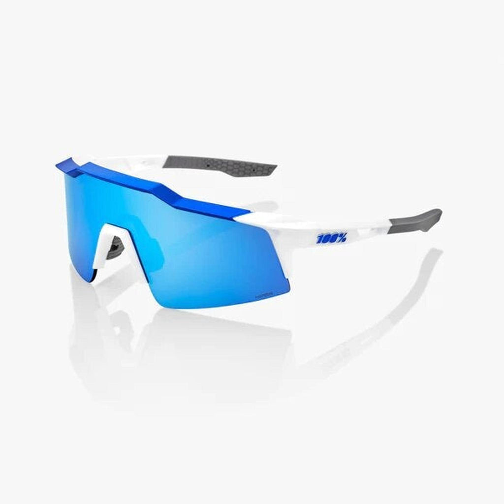 100% Sunglasses Speedcraft Sl Matte White/Metallic Blue-Eyewear-Online Bicycle Shop