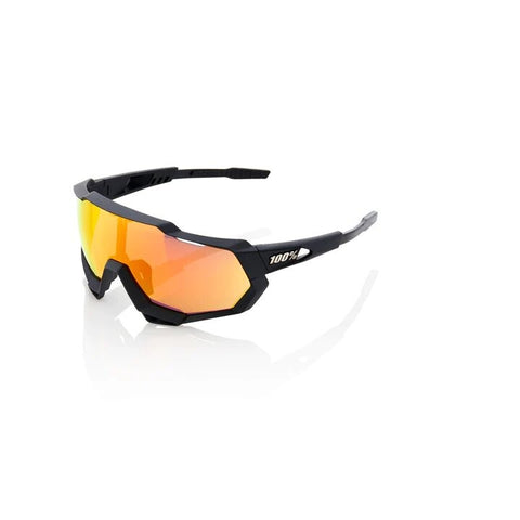 100% Sunglasses Speedtrap Soft Tact Black Hiper Red