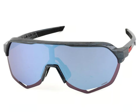 100% Sunglasses S2 Black Holographic Hiper Blue