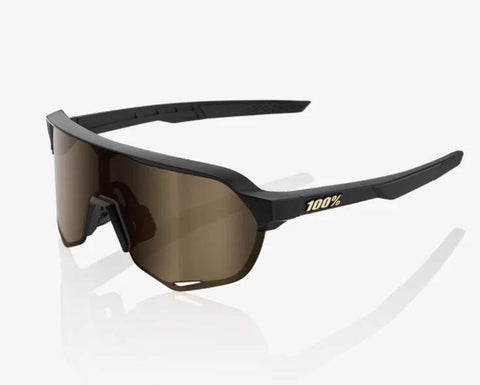 100% Sunglasses S2 Matte Black  Soft Gold