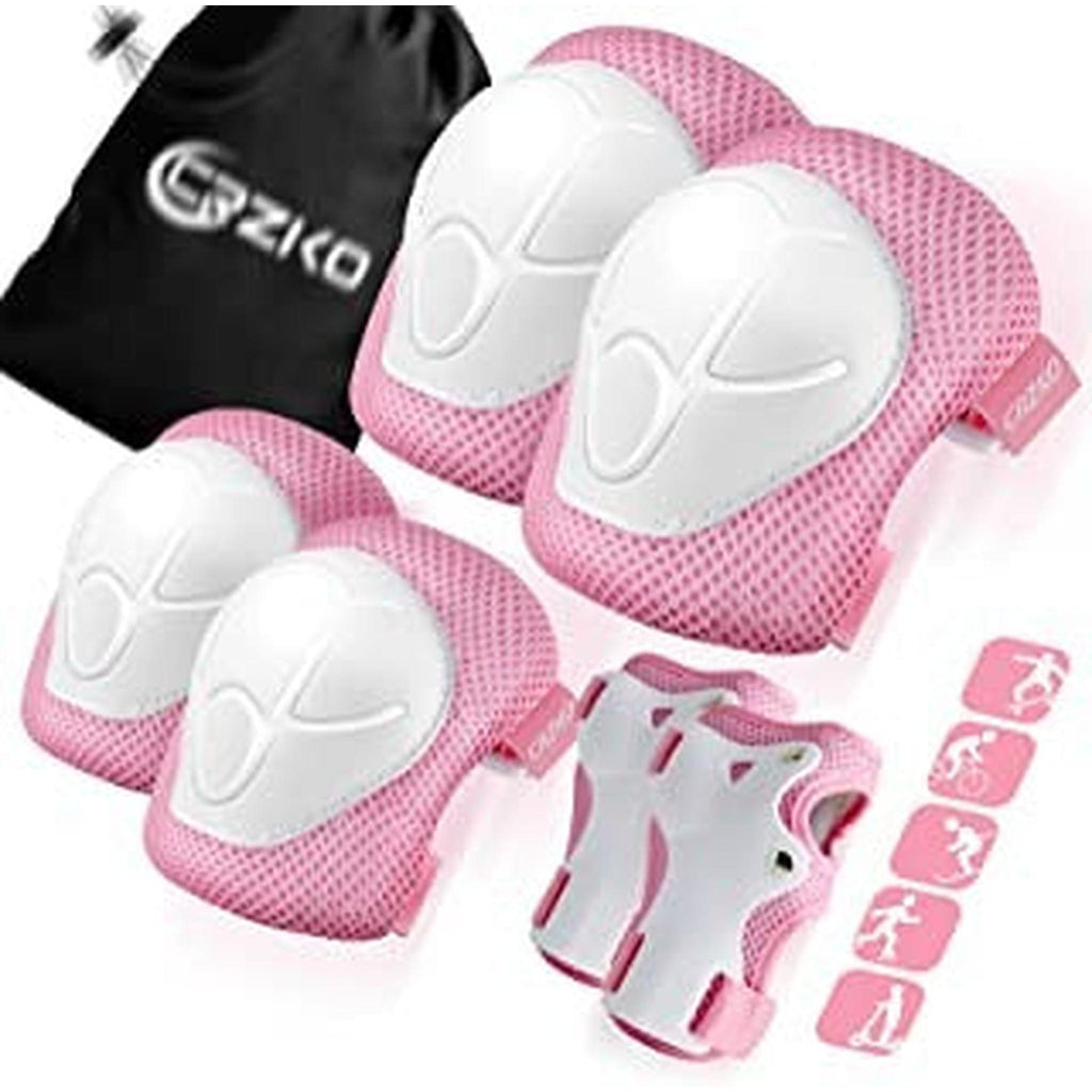 Bravvos Pad Set Kids Knee/Elbow/Wrist Md Pnk-Caps-Online Bicycle Shop