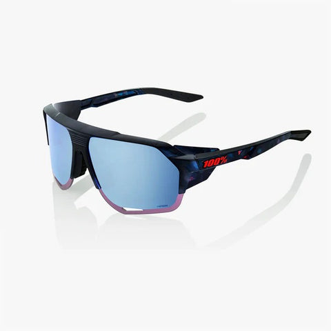 100% Sunglasses Norvik Black Holographic Hiper Blue