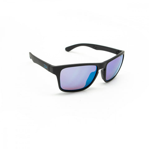 D'ARCS Dice Sunglasses Full Matt Black Lens Aura HD Rose Blue
